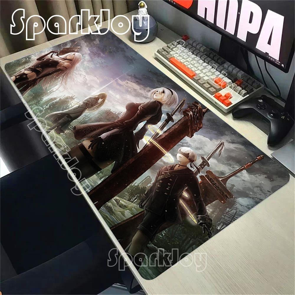 Large Rubber Tablepad Pc Game Mousepad ESports Pretty NierAutomata 2b Mouse Pad Laptop Deskmat NonSlip Computer Keyboard Mat