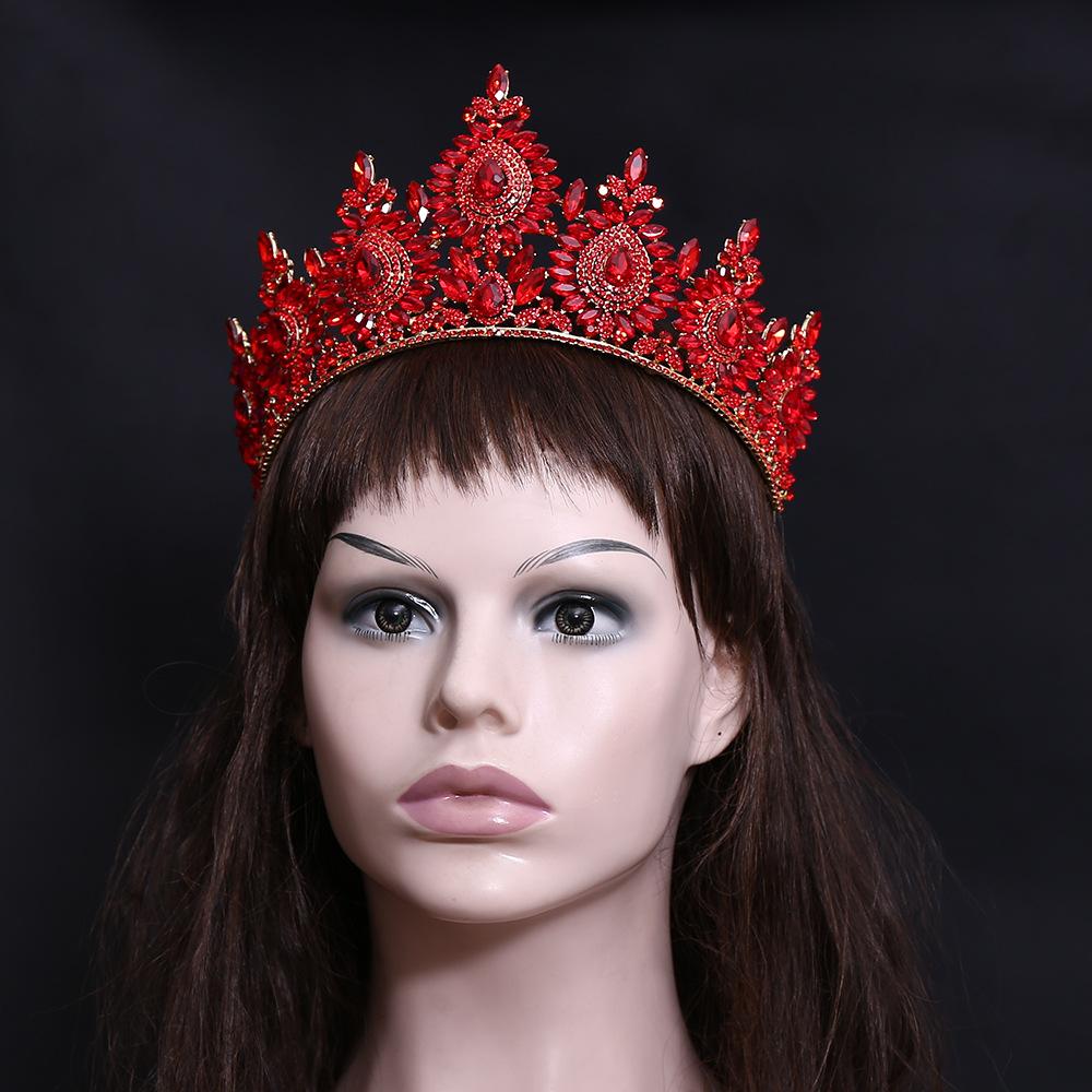 2026 Европейский и Американский Конкурс Красоты Свадебная Корона Головной Убор, Сплав Кристалл Свадебная Повязка на Голову Повязка на Голову Головной Убор Корона