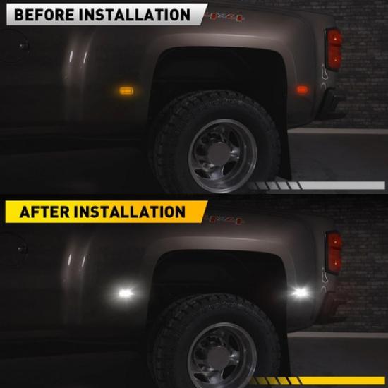 4 шт. Светодиодные боковые габаритные огни белого света для Chevy Silverado 3500HD Dually 2015-