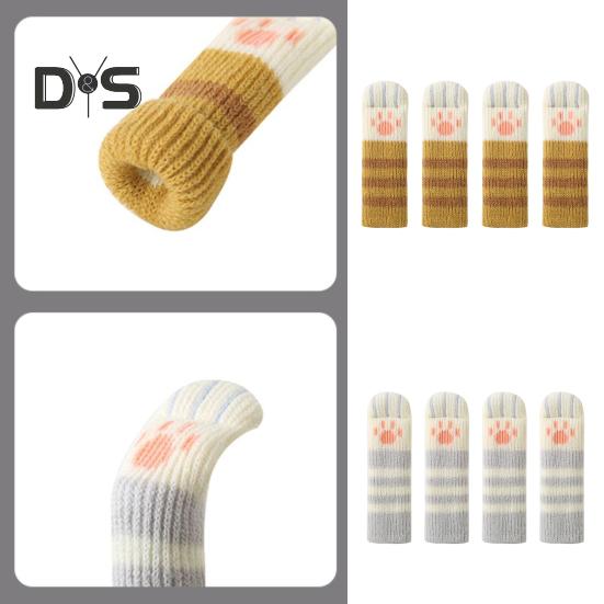 4 Pcs Chair Leg Covers Noise-Reducing Chair Furniture Socks Non Slip Cat Paw Chair Leg Socks Table Leg Protective Socks Floor Protectors