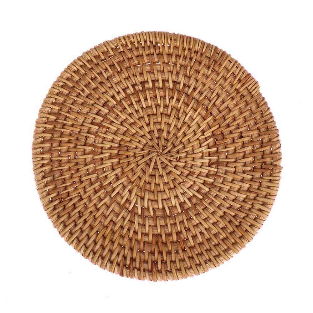 Round Kitchen Handmade Cup Mats Table Padding Bowl Pad Rattan Coasters
