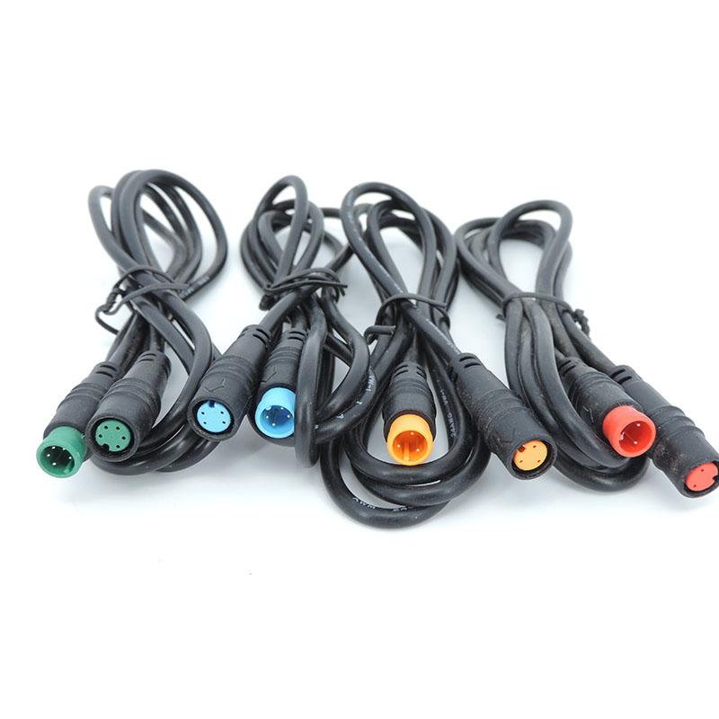Waterproof 9mm M8 2 3 4 5 6 Core Pin Male To Female Ebike Sensor Cable M/F Speed Extend Connector Electric Bicycle