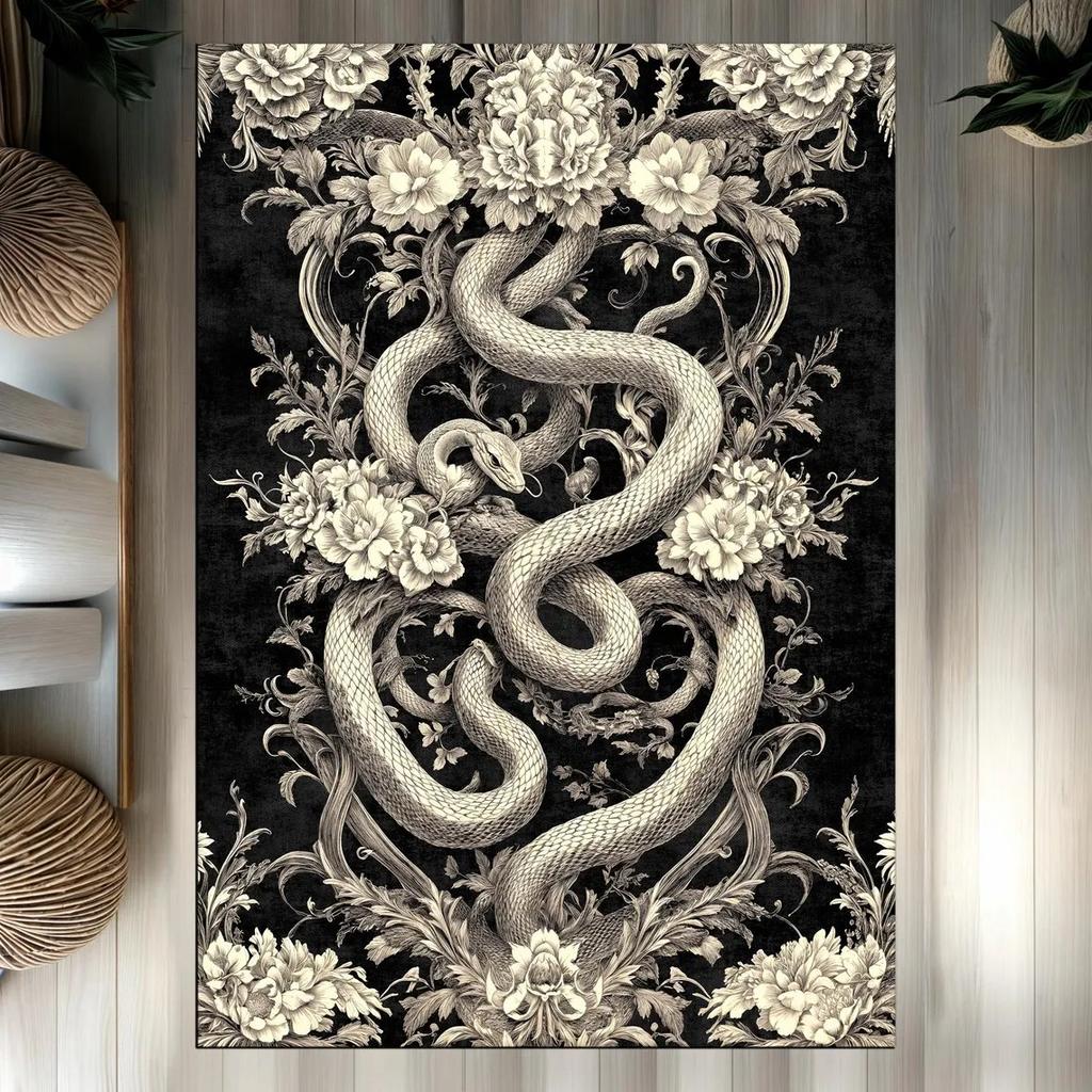 Готический ковер с пчелой, Ковер в стиле академия, Ковер с цветочным животным декором, Ковер бохо, Эстетичный ковер, Современный коврик для пола в гостиной