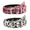 Pink Leopard Print Plush Belt Personality Fashionable and Versatile Wide-width Light Luxury and Comfortable Furry Belt for Girls