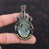 Moss Prehnite Pendant Copper Wire Wrapped Gemstone Pendant Handmade Boho Pendant Beautiful Copper Jewelry Latest Design Pendant Wedding Gift