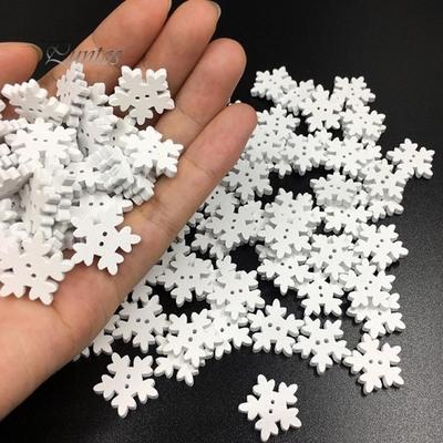100 шт. 1,7 см снежинка Рождественская елка подвесной орнамент DIY деревянное ремесло Рождественский декор