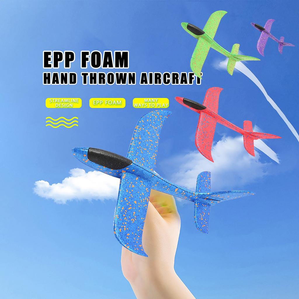 (Precious memory)Foam Throwing Glider Airplane Aircraft Toy Hand Airplane Model