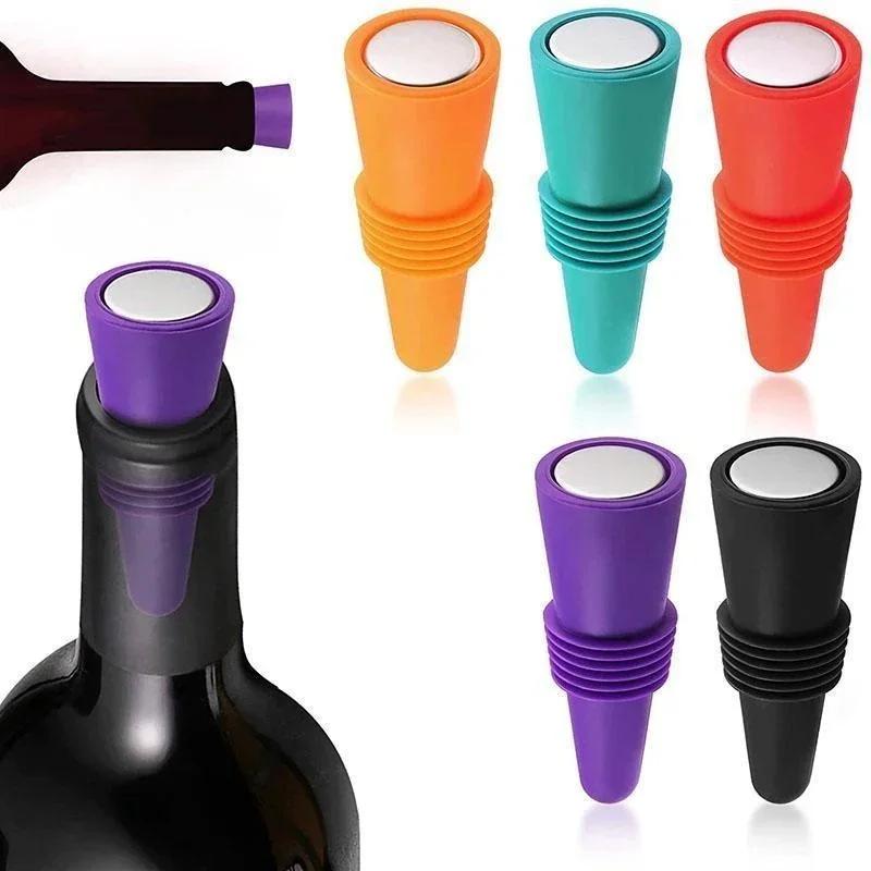1pc Reusable Wine Bottle Stopper, Leak Proof Champagne Beverage Bottle Cap Sealing Stopper Protector For Home Use