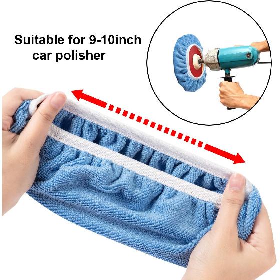 Mudder 20 штук 9-10 дюймов полировальные накладки для автомобиля, полировальный бонет, орбитальный полировальный бонет, чехол для полировальной микрофибровой накладки
