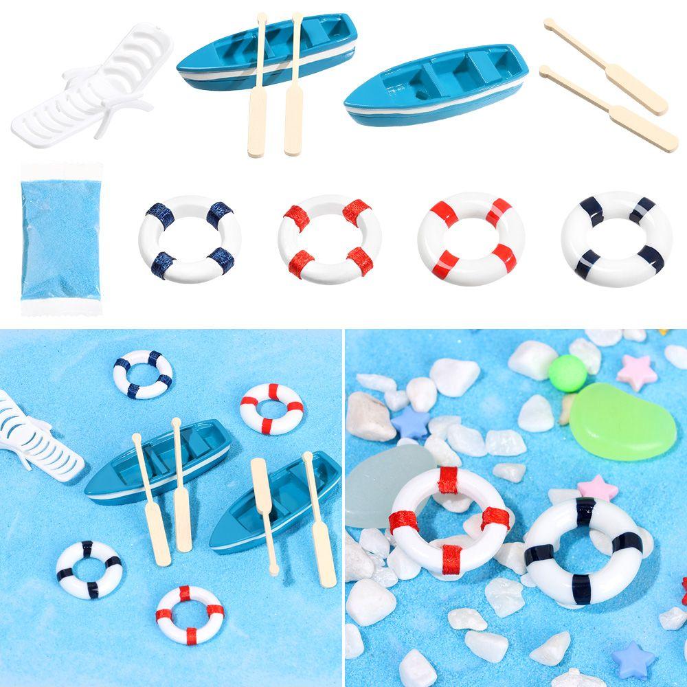 Home Decor Micro Landscape Beach Chair Mini Paddle Sea View Ornaments Boat