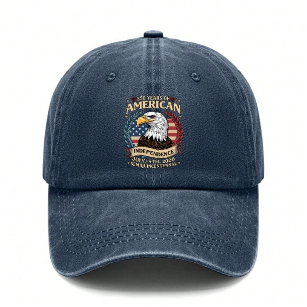 [American Independence Baseball Hat] Unisex 250Th Anniversary Eagle & Flag Print Lightweight Adjustable Polyester Patriotic Casual Outdoor Sports Cap