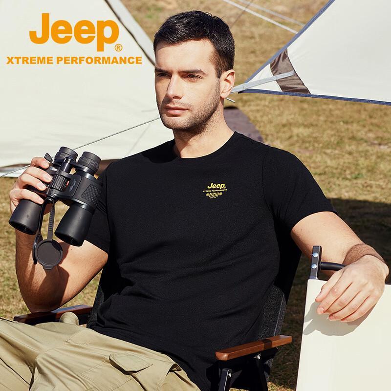 Jeep Мужская летняя футболка с коротким рукавом для активного отдыха, быстросохнущая, с защитой от УФ-излучения