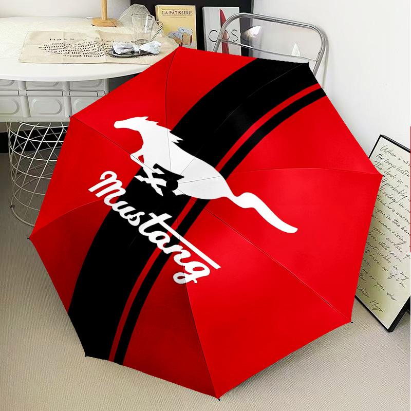 1PC Mustang Umbrella Folding Umbrella, Automatic Umbrella 8-Frame for Travel, Casual Lightweight Birthday Christmas gift