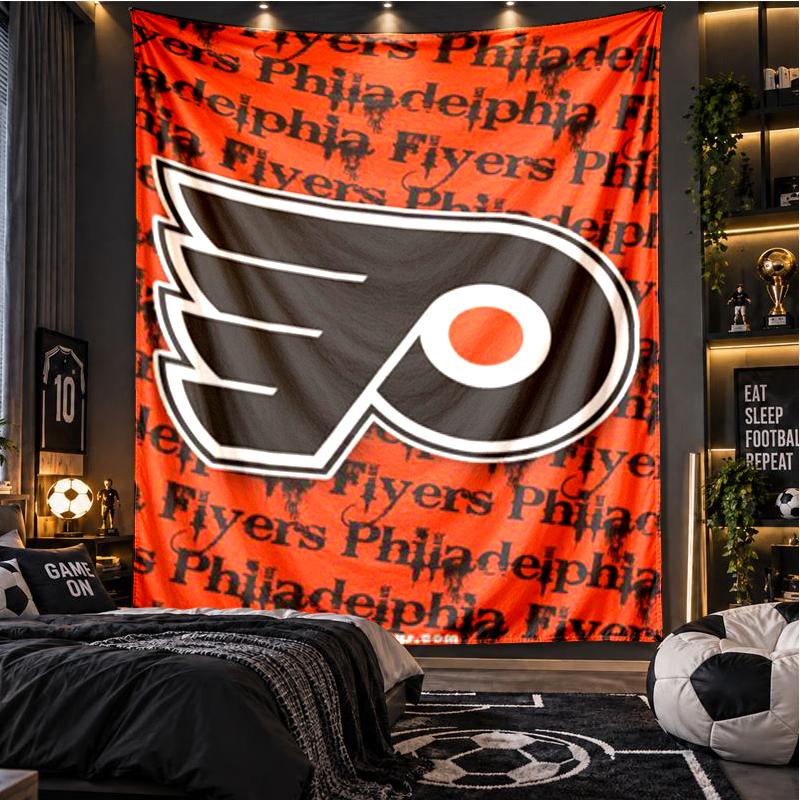 Philadelphia Flyers Pattern Wall Hanging Tapestry Personalized Printed Fabric Wall Decor