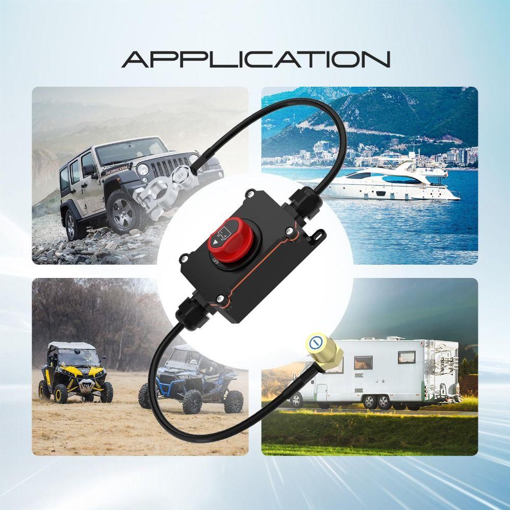 DC 12-24V Battery Cut Off Switch 100A Disconnecter Emergency Cutoff Power Isolator RV