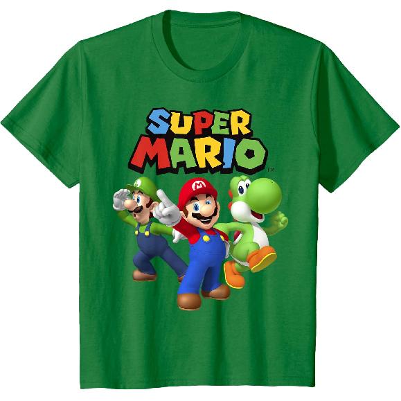 Super Mario Luigi Mario and Yoshi Group Shot T-Shirt