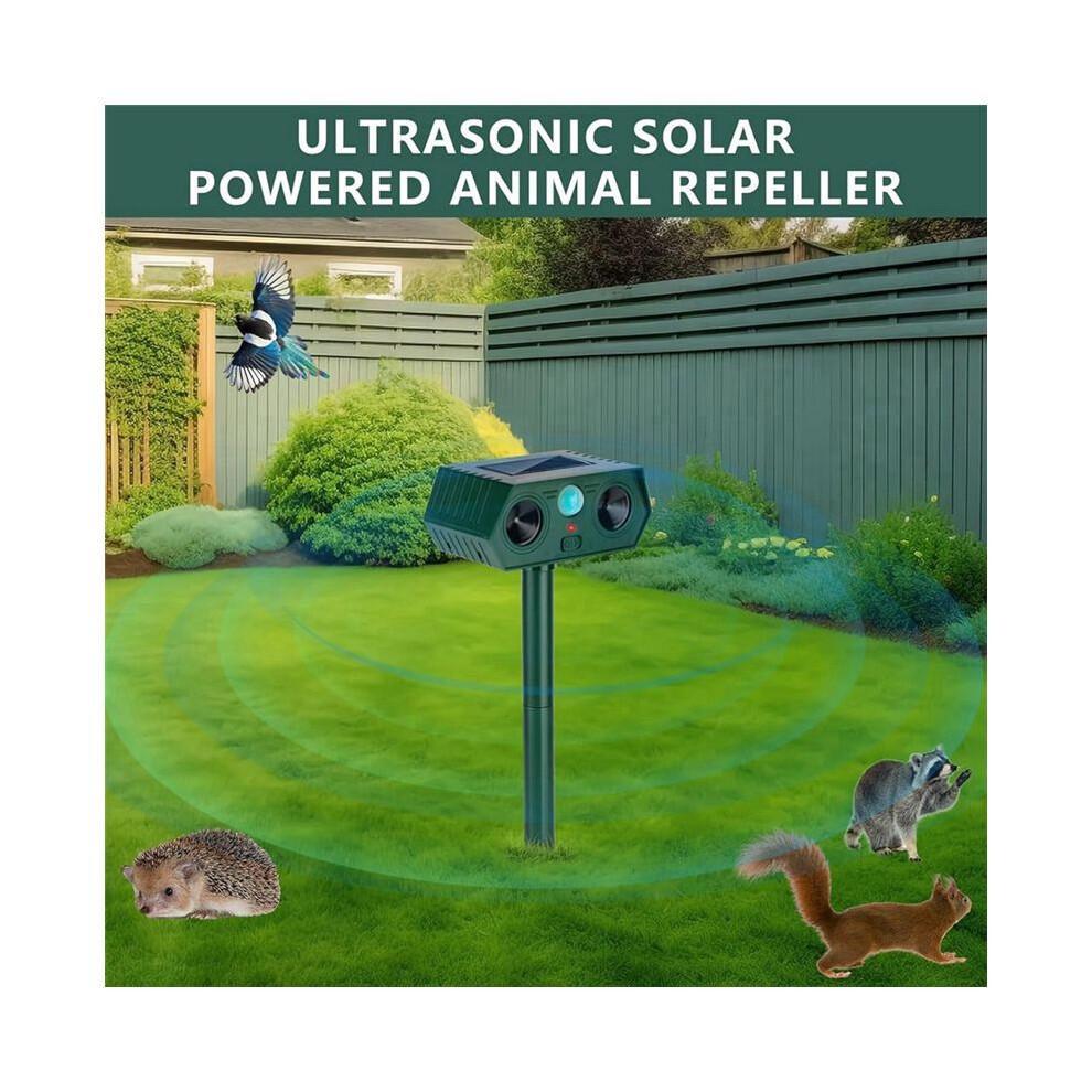 2024 Ultrasonic Animal Repellent, 1-Pack Solar Outdoor Deer Repeller with Motion Sensor, Deters Cats, Squirrels, Rabbits