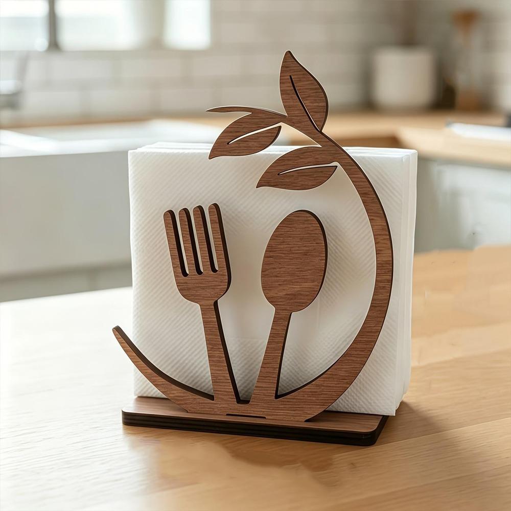 Rustic Paper Towel Rack Farmhouse Style Napkin Stand Vertical Tissue Dispenser Home Restaurant