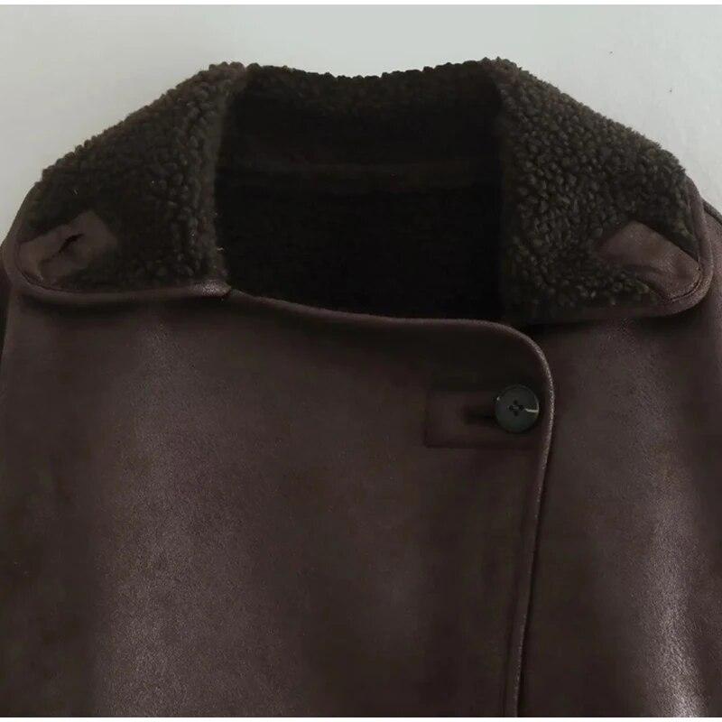 Женская новая осенне-зимняя свободная меховая цельная теплая хлопковая куртка