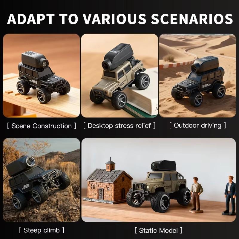 KF32 1:64 RC Mini Climbing Car With LED Light and HD Camera Radio Remote Control Cars Alloy Toy For Kids Christmas Holiday Gift