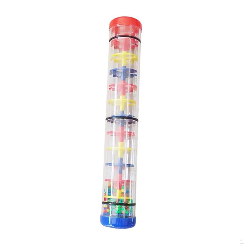Rainmaker Beaded Rain Shaker Toy Activity Center Learning Fine Motor Skill Wooden Stick Baby