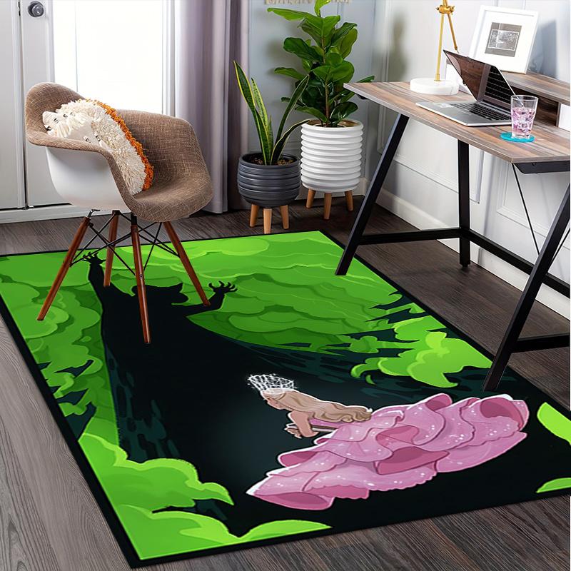 PrincessWicked Pattern Polyester Office Carpet Chair Mats, Home Decor Dormitory Floor Protector with