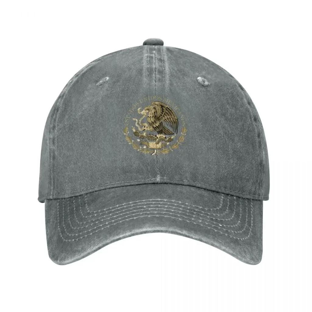 Mexican Flag Seal in sepia tones Baseball Cap Custom Cap Wild Ball Hat Baseball For Men Women's