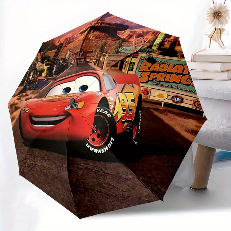 1pc Cars Lightning McQueen Character Umbrella - Auto Open Close Portable Folding Design, 8-Rib Iron Frame Outdoor Umbrella, Ideal Gift for F