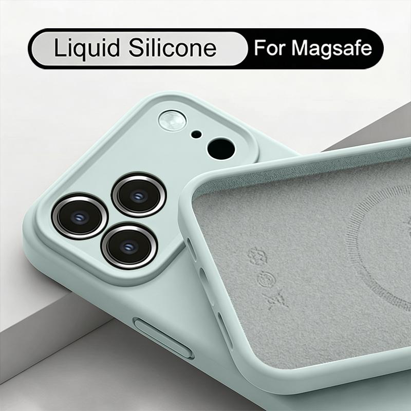 Магнитный Чехол Для Magsafe Для iPhone 17 Pro Max Роскошный Жидкий Силикон Мягкая Крышка Funda Для iPhone 16 15 14 13 Pro Max 17e 16e