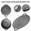 11.8/13.8/14.6 Inch Grill Pan with Handles BBQ Griddle Non Stick Cast Iron Round Griddle for Indoor Or Outdoor Grilling