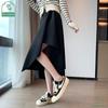 My Wardrobe Женская нестандартная юбка Юбка в стиле ретро с высокой талией Дизайн Sense of Niche Модель средней длины плиссированная юбка