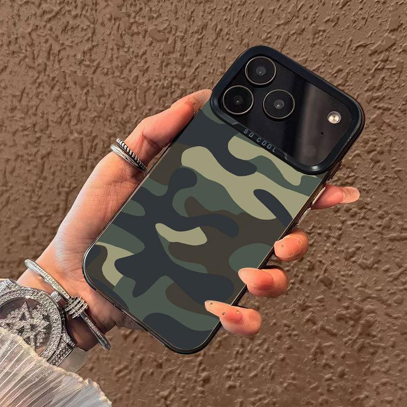 Военно-зеленый камуфляжный чехол для телефона для iPhone 17, 16 Pro Max, 14 Pro, 13, 15