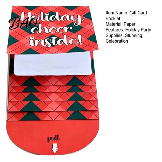Christmas Party Exchange Gifts Handmade Waterfall Gift Card Booklet, Pull Out Book, Interactive Personalized Souvenir Cards Holiday Cash Envelopes,