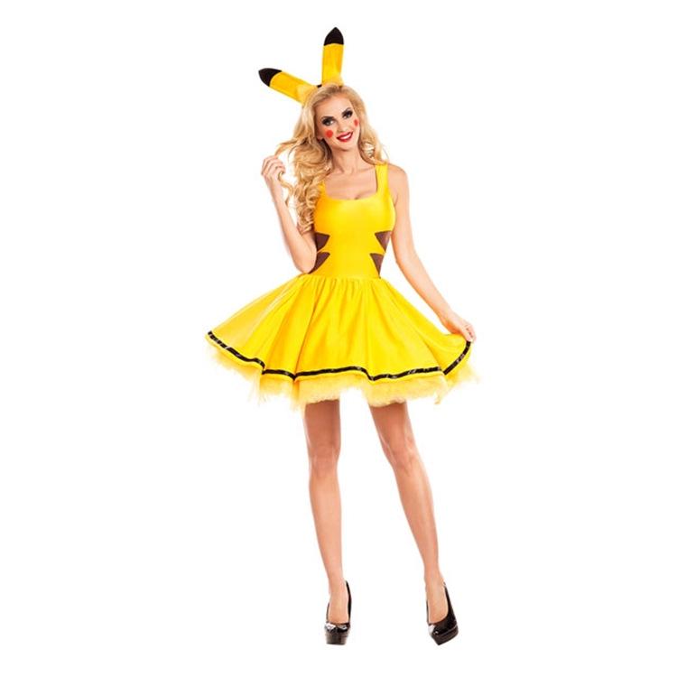 Women's Pikachu Halloween Cosplay Costume for Role-Playing and Stage Performance