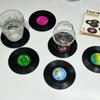 6pcs Record Retro Vinyl CD Pads Plate Insulation Pads Coffee Coaster Heat -Resistant Placemats Non Slip Kitchen Accessories Tool