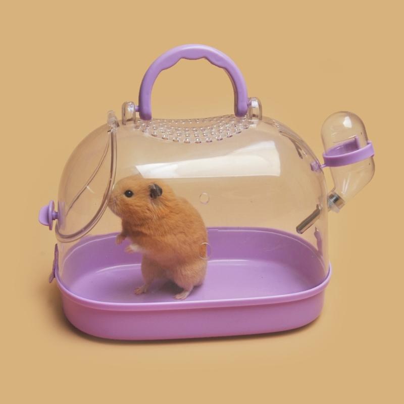 Pet Carriers Box for Hamster Carry Cage Small Animals Travel Box with Water Bottle GuineaPigs Pet Transport Carry Case