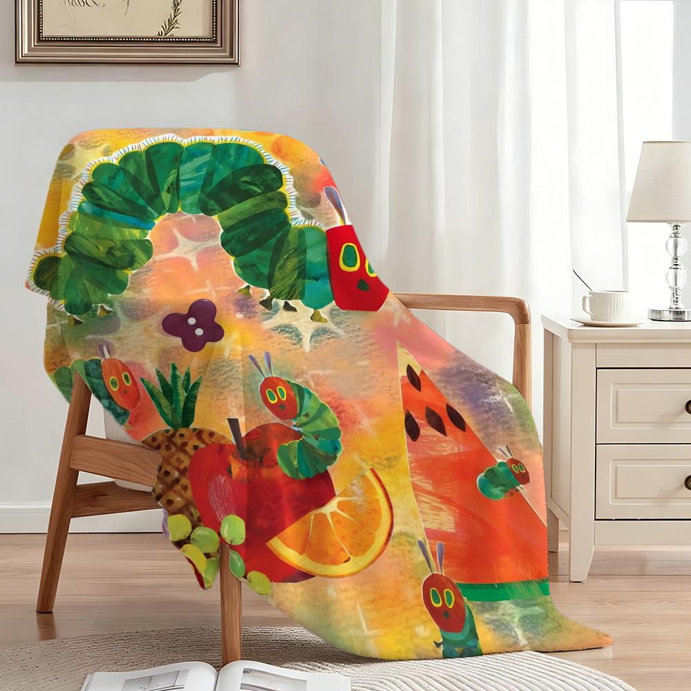 T-The Very Hungry Caterpillar Throw Flannel Throw Blanket,Bed Home Office Nap Blanket Travel,Camping,Picnic Blanket Soft Decor