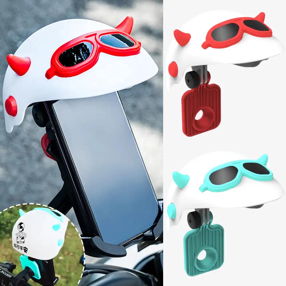 Motorcycle Mobile Phone Small Helmet Holder Waterproof Bicycle Navigation Mobile Phone Sunshade Holder Retro Helmet Bracket