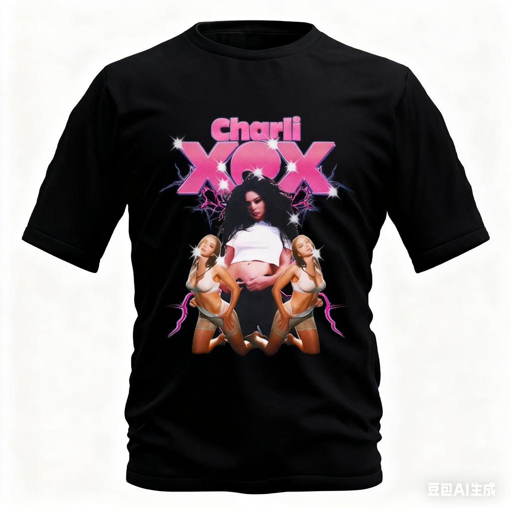 Графическая футболка Charli XCX Футболка для фанатов поп-музыки с ретро-дизайном Смелый принт поп-культуры