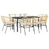 VidaXL Garden Dining Set Cushions 7pcs Brown Poly Rattan Glass, Outdoor Dining Set, Furniture of 3334608