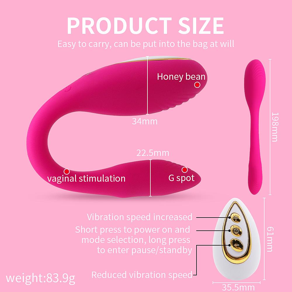 Wireless U Shape Panties Vibrator for Women Flexible Bend G Spot Clit Massager Silicone Double Vibrating Erotic Sex Toys Couples