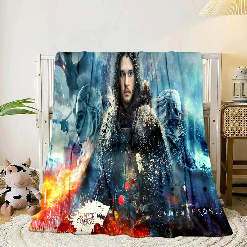 Game Of dragon Fantasy Blanket Flannel Blanket for bed, sofa, Camping, Hiking, Picnic Essentials, gift for family Fan gifts
