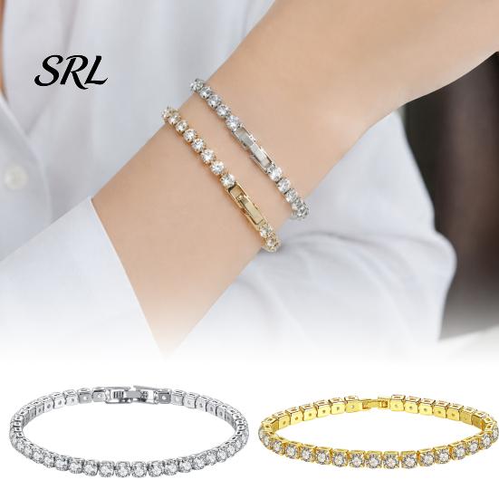 Sophisticated Wrist Ornament Faux Crystal Bracelet for Women, Silver/Golden Rhinestone Bangle Bracelet, Sparkling Adjustable Alloy Jewelry Plated