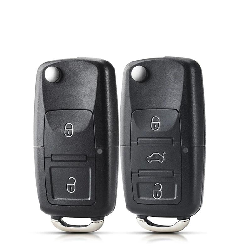 10Pcs 2/3BNT Remote Flip Folding Car Key Shell Case For VW Volkswagen Golf 4 5 Passat B5 B6 Polo Touran Jetta Seat Skoda