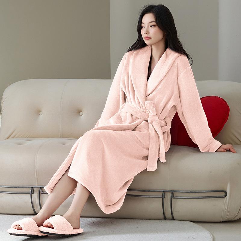 Thickened flannel red pajamas pajamas wedding couple suit autumn and winter coral fleece men's and women's loungewear
