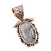 Natural Prehnite Gemstone 925 Solid Sterling Silver Two Tone Pendant 1.25'' B8d62