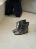 Inner heightening medium boots women's autumn and winter new square head splicing pleated drawstring wide tube fashion boots