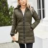 Women's Solid Colour Removable Hood Long Sleeve Autumn And Winter Warm Jacket Cotton Coat