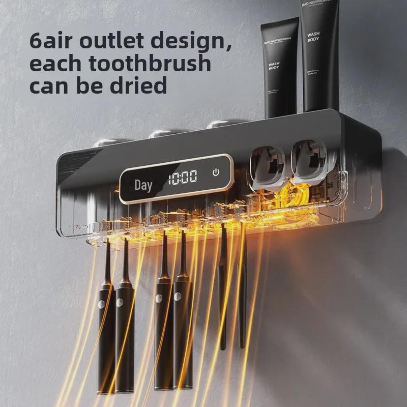 Wall-Mounted UV Sterilizing Electric Toothbrush Holder and Dryer