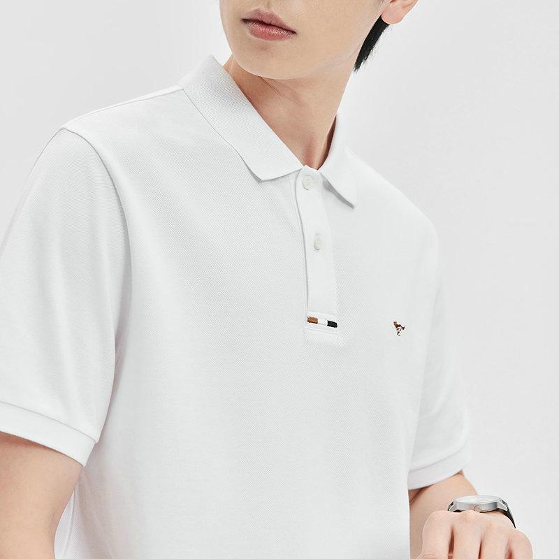 __ Cooling sensation and antibacterial __ __ Quick drying __ Three color embroidered short sleeved collar with placket